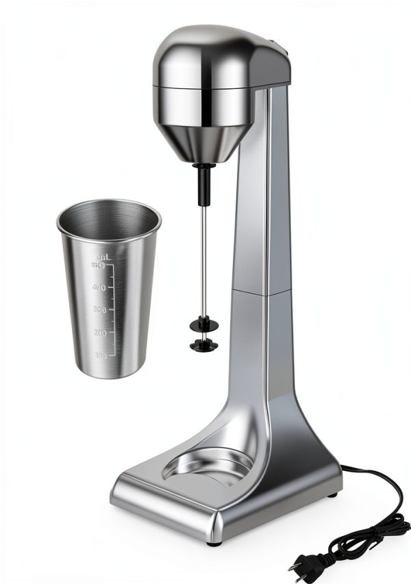 Commercial Electric Milk Shaker Maker, 100W 110V Countertop Electric Drink Mixer with Stainless Steel Milkshake Cup Toggle Switch for Two Speeds for Milk Tea Shops, Homes, Coffee Shops-8
