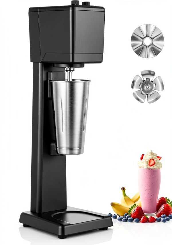 Milkshake Maker Machine, 375W Commercial Milk Shake Maker Mixer, Single Head Drink Mixer Blender Machine, 3-Speed Milkshake Blender with 27.7oz Stainless Steel Cup for Commercial-0